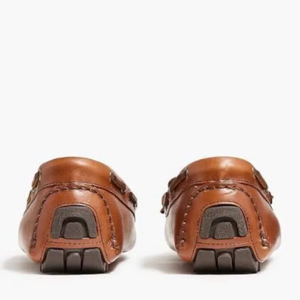 J. CREW Lace-Up Leather Driving Shoes in Brown‎ Size 8 M $178 New BW468